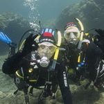 Couple of scuba divers underwater in Gran Canaria